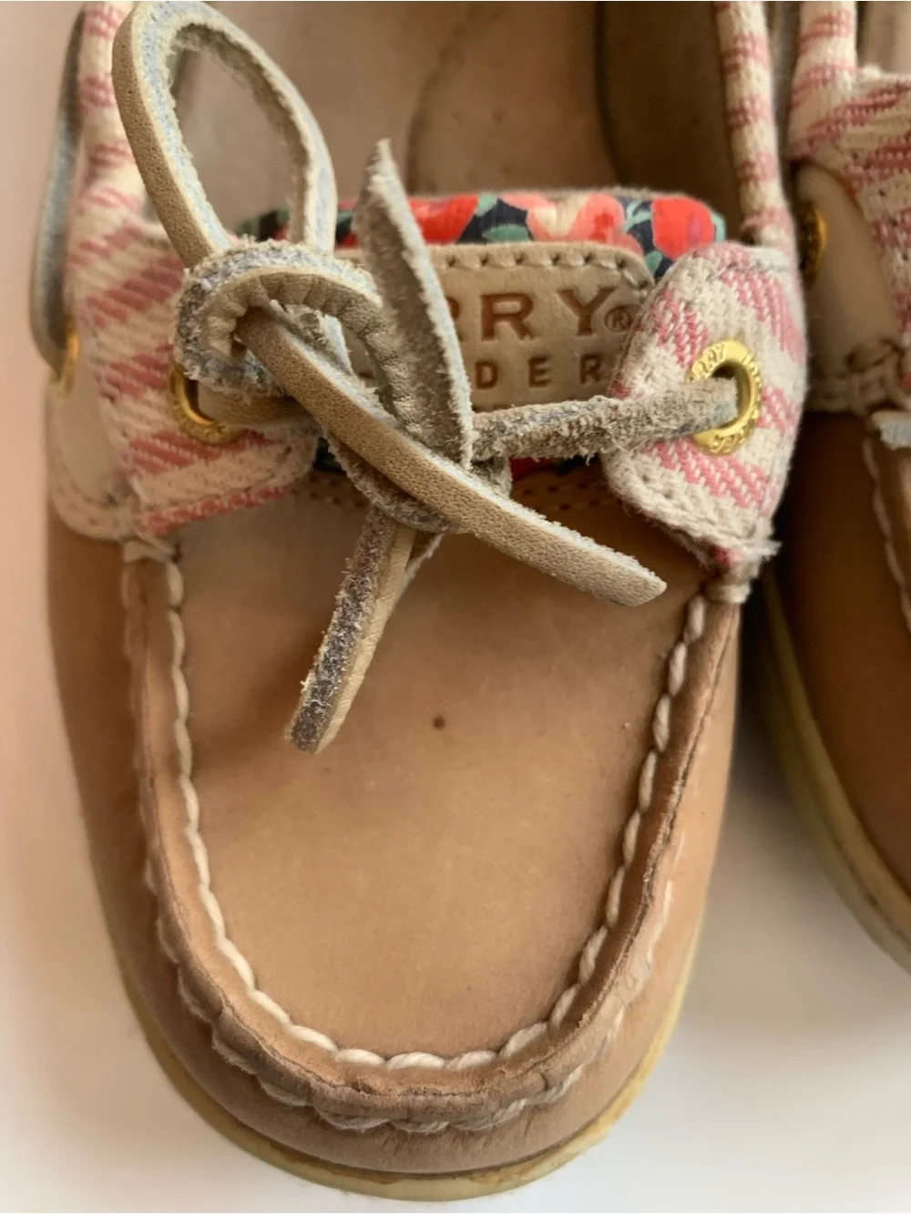 Sperry Woman Topsider Angelfish Stripes Flowers Slip On Boat Shoes